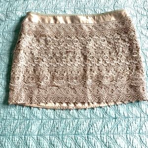 NWT Lace Nude Mini Skirt